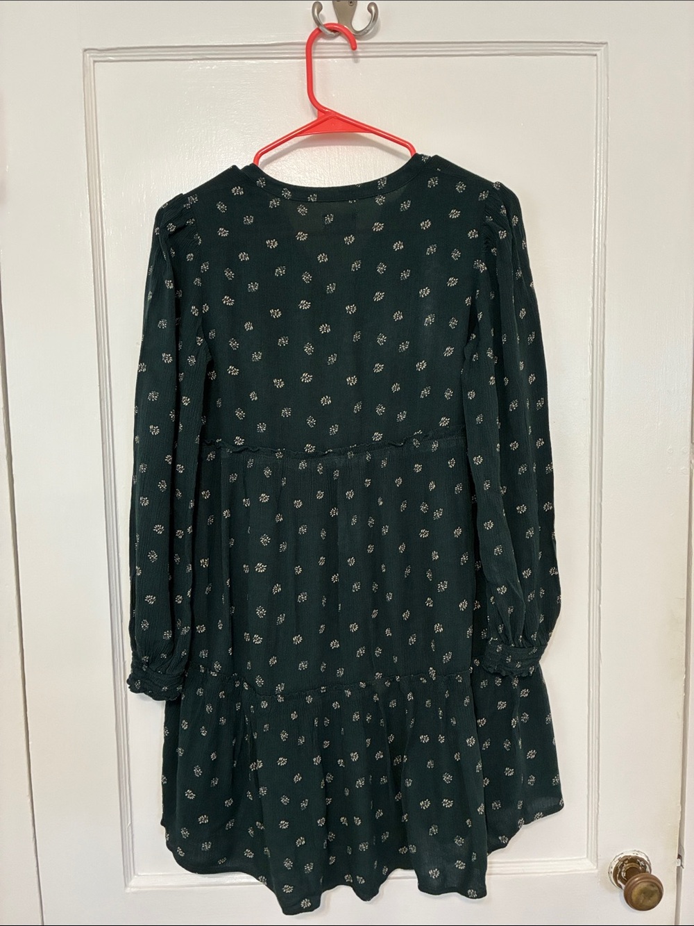 UpWest Teal Green Floral Tiered Long-Sleeve Dress - Picture 9 of 9